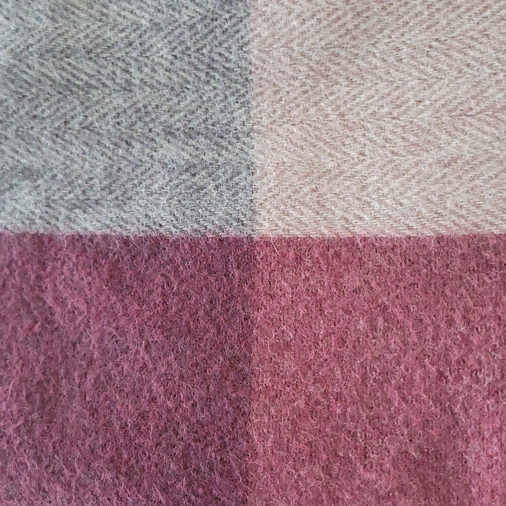 Woolrich Delphine Plum Plaid Open Wrap Poncho - image 8